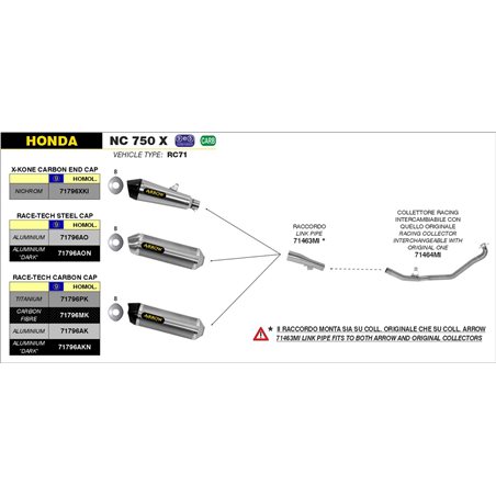 HONDA NC 750 X 2014 - 2015 SILENCIOSO RACE-TECH DE ALUMINIO HONDA NC 750 X 2014 - 2015 SILENCIOSO RACE-TECH DE ALUMINIO